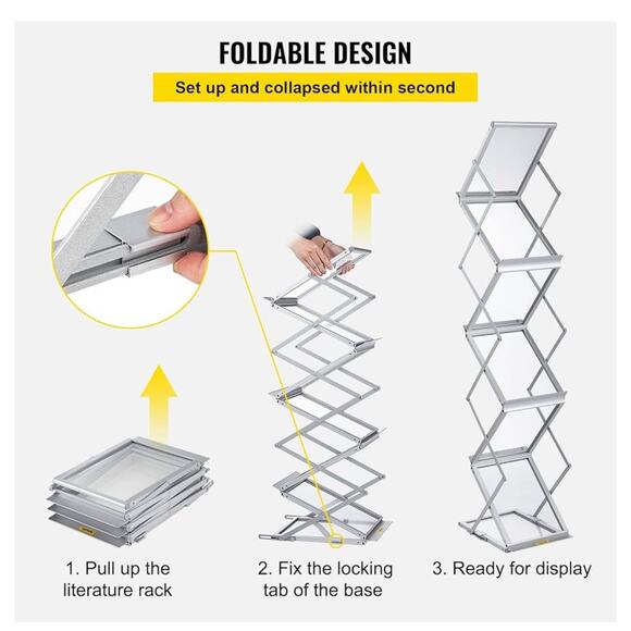 Heavy Duty Brochure Holder Stand Pop-up Catalog Holder Stand Literature Rack - Picture 3 of 7